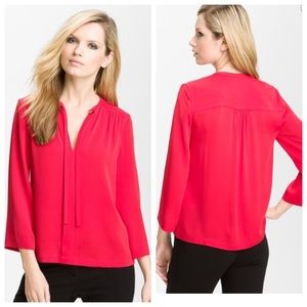 Diane von Furstenberg women 4 Anne silk blend blouse minimalist preppy career